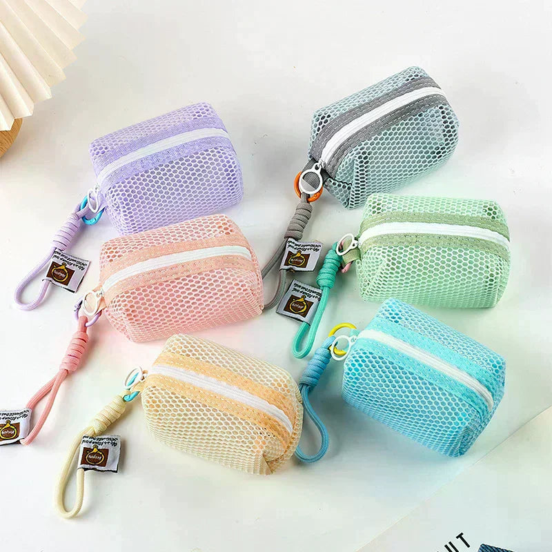 Mini Mesh Coin Purse – Vibrant Zipper Pouch for Women