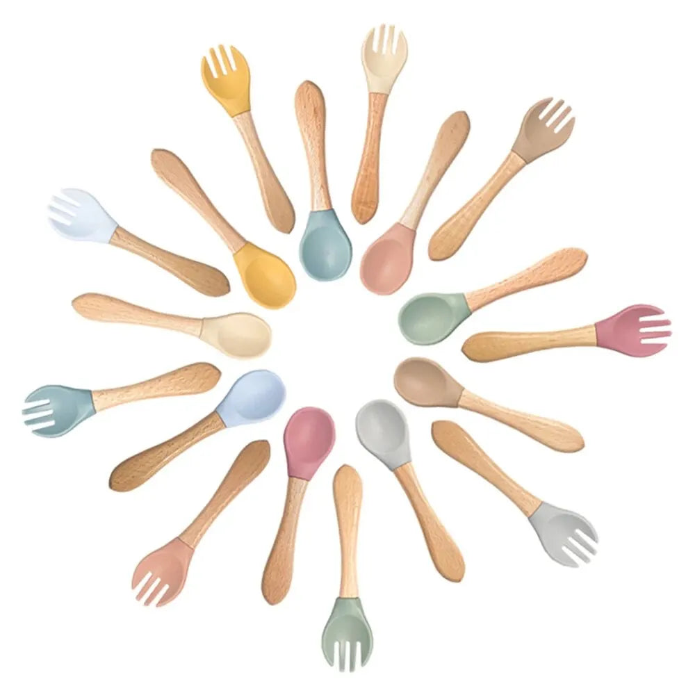 Silicone Baby Spoon & Fork Set | BPA-Free Toddler Flatware