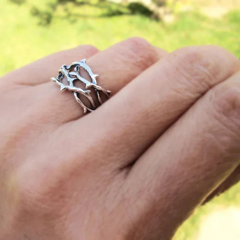 Huitan Vintage Branch Ring – Unisex Brass Hip Hop Couple Ring