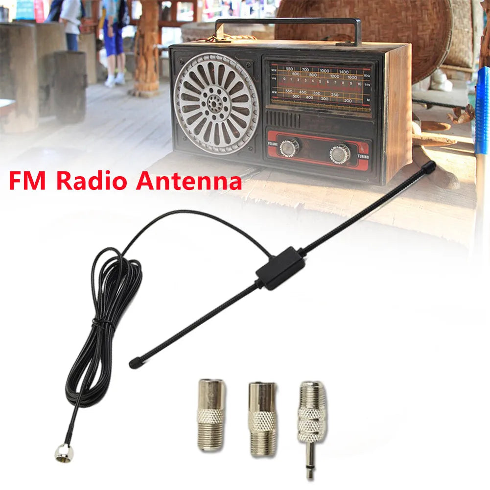 DAB FM Radio Antenna Dipole Aerial Audio Plug Connectors 75 Ohms