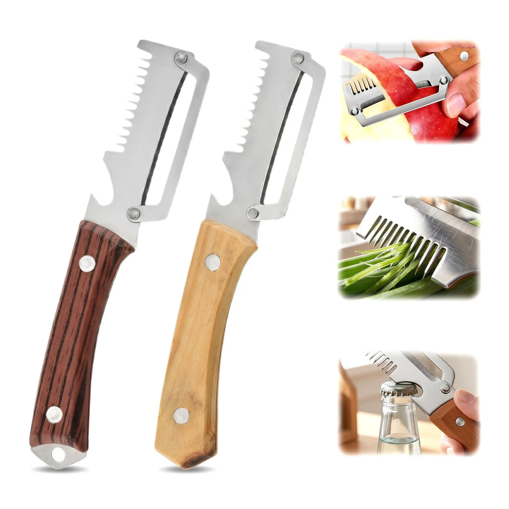 3-in-1 Vegetable Peeler – Scallion Shredder & Bottle Opener