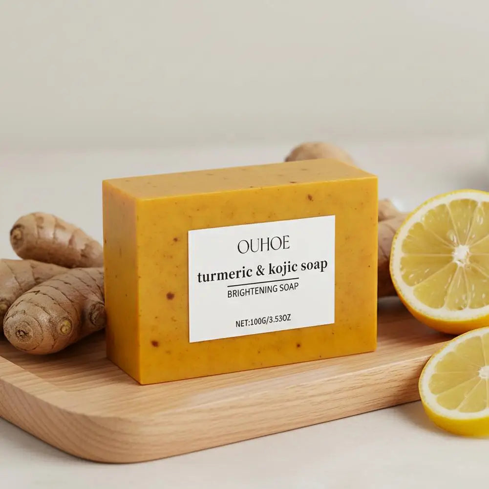 Turmeric Soap Lemon Kojic Acid Shower Facial Body Care Face Cleanser
