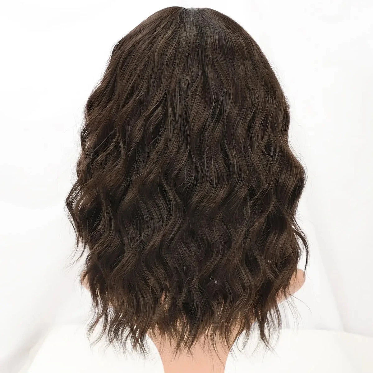Synthetic Curly Wig with Bangs – Short Wavy Crochet Wig Women