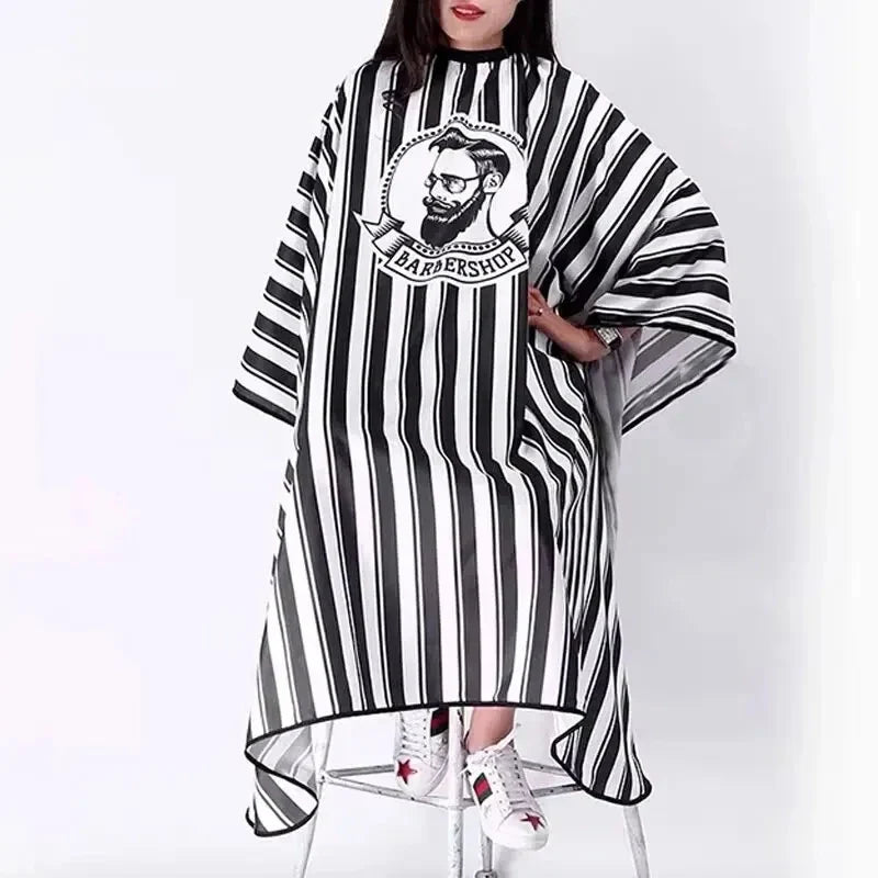 Striped Hair Cutting Cape | Salon Barber Apron for Adults