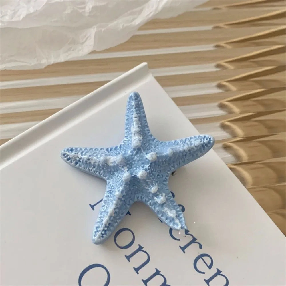 2-Pack Starfish Hair Clips – Korean Style Beach Hairpins