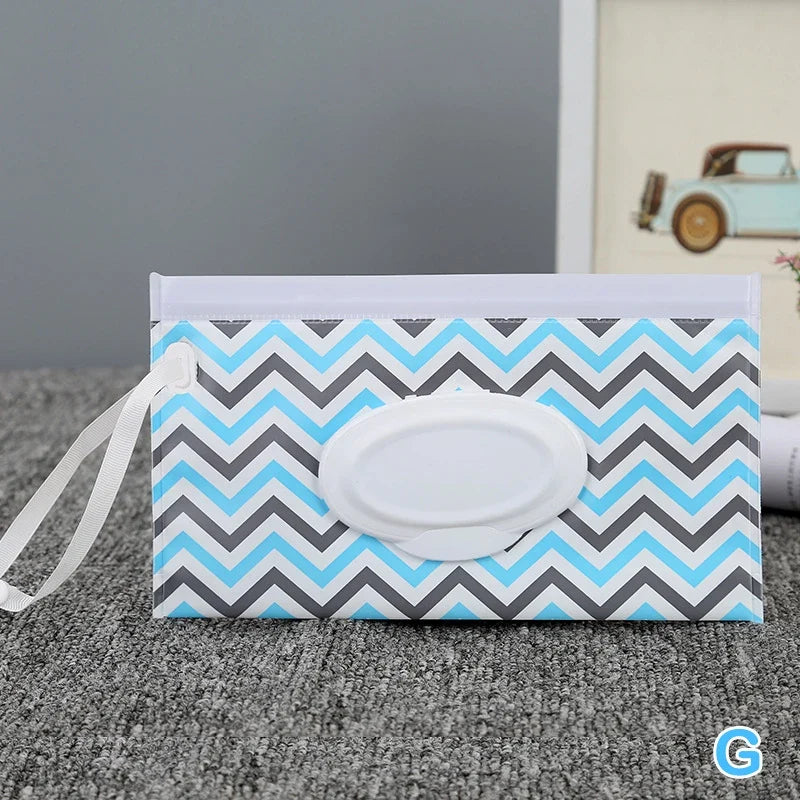 Portable Baby Wet Wipes Dispenser Bag | Cartoon Snap-Strap Pouch