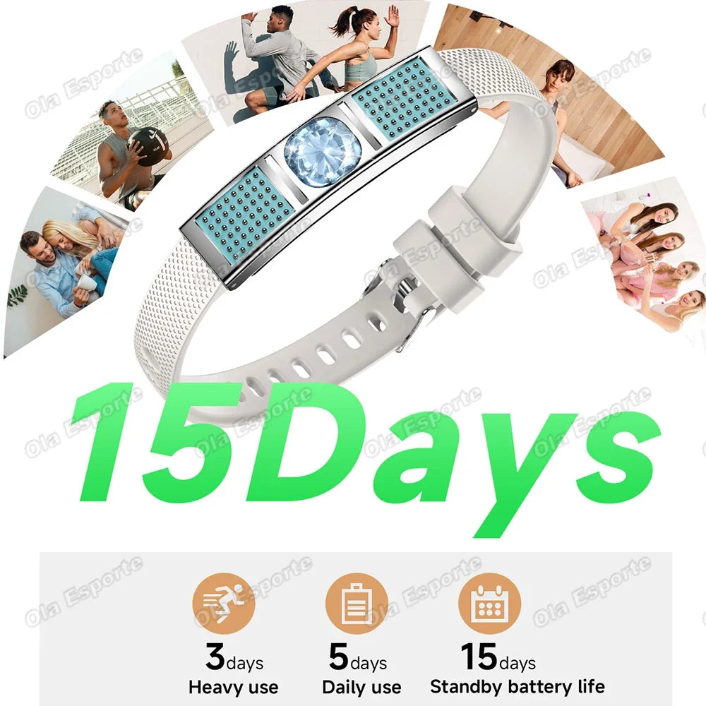 Health Smart Bracelet Men Women Fitness Sports Band Stress Test HRV