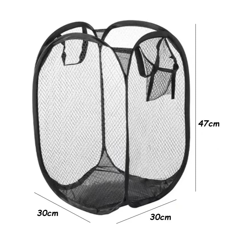 Foldable Pop-Up Mesh Laundry Basket | 70L Collapsible Hamper