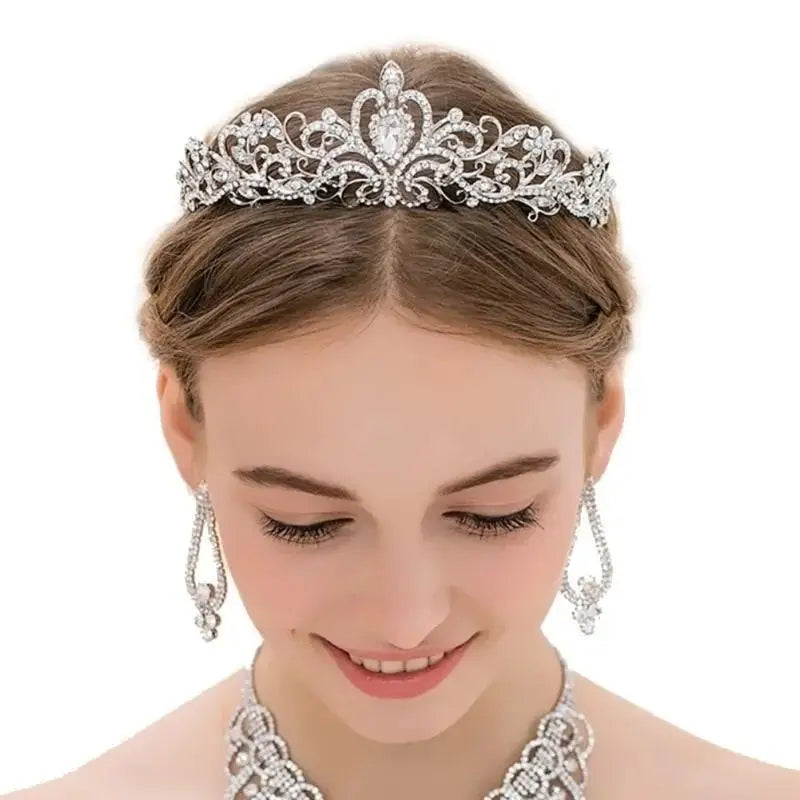 Luxury Diamond Crown Tiara – Bridal Wedding Princess Headpiece
