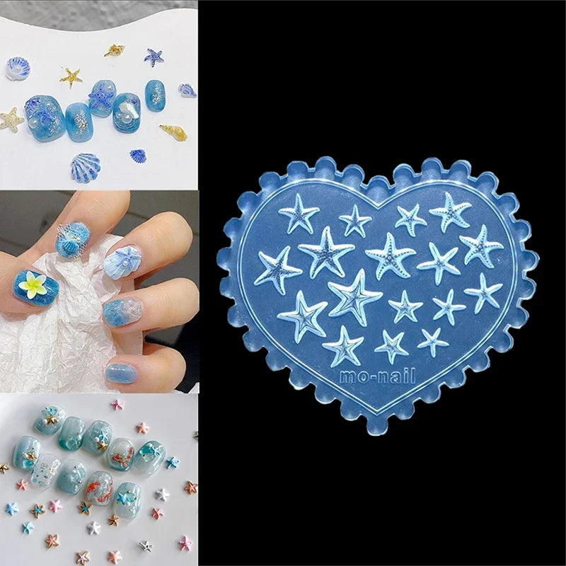 3D Starfish Silicone Nail Art Mold – Summer Manicure Stencil