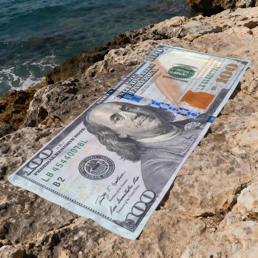 USA Dollar Microfiber Beach Towel – Quick Dry & Absorbent
