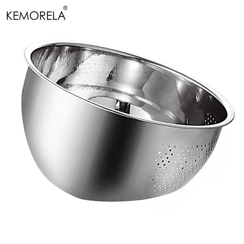 Stainless Steel Rice Washing Bowl & Colander Basket | KEMORELA