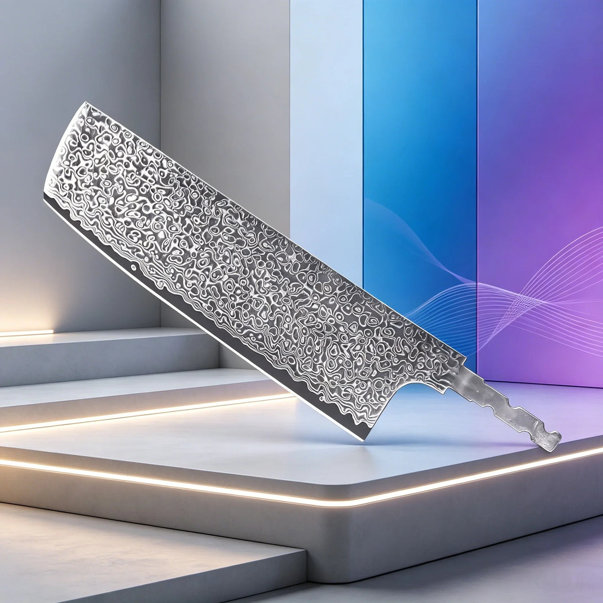 Hand Forged Damascus Steel Blank Blade – DIY Chef Cleaver
