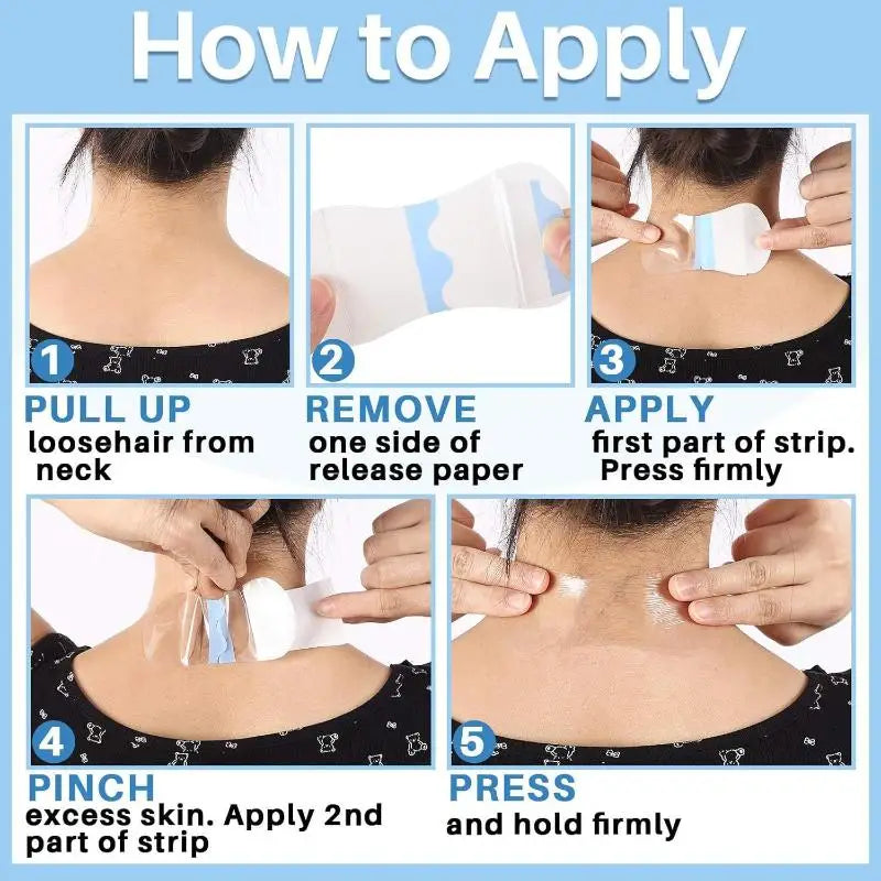 10-Pack Invisible Neck Lifting Patches – Waterproof & Skin-Friendly