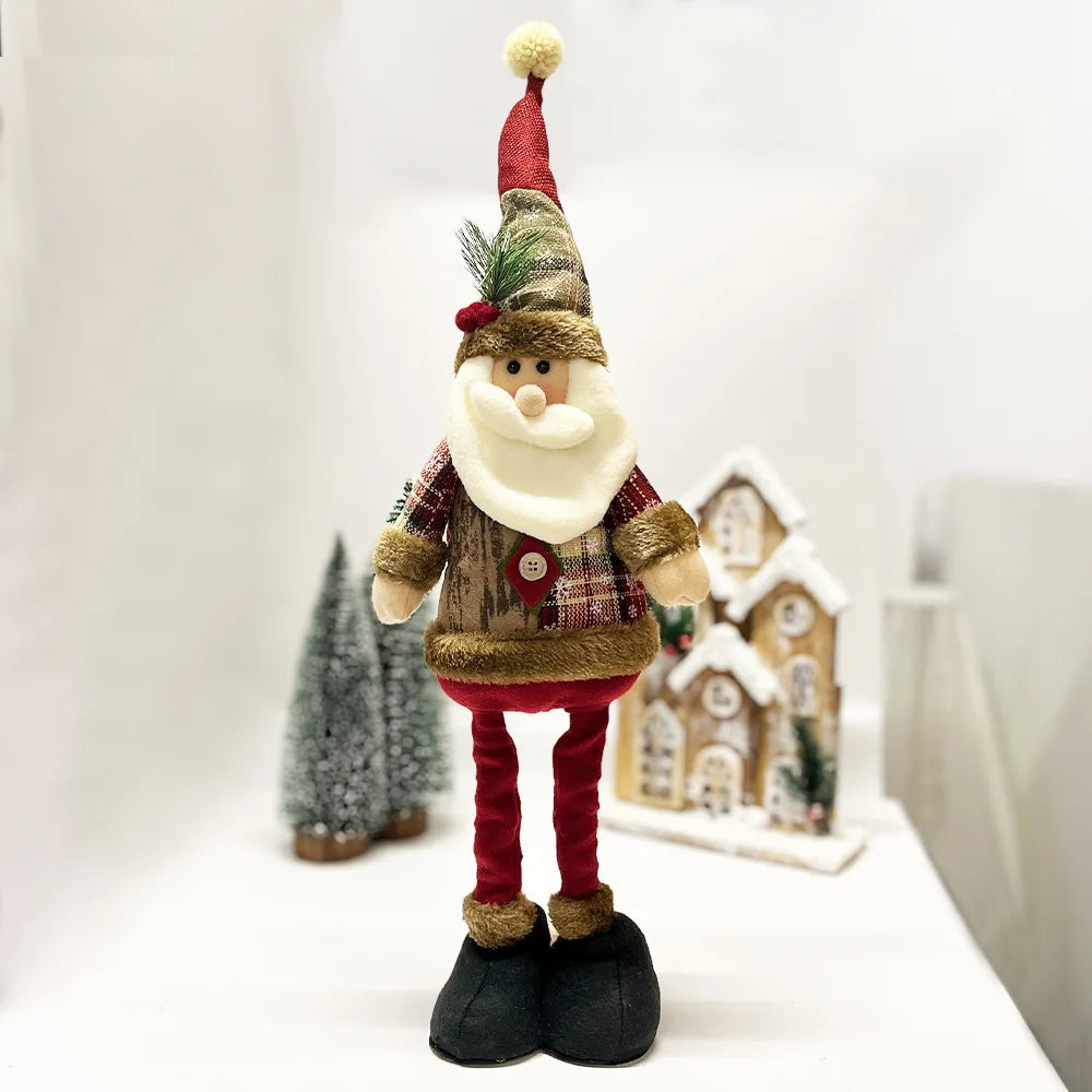 Christmas Vintage Snowflake Gingham Retractable Figure Hotel Shopping
