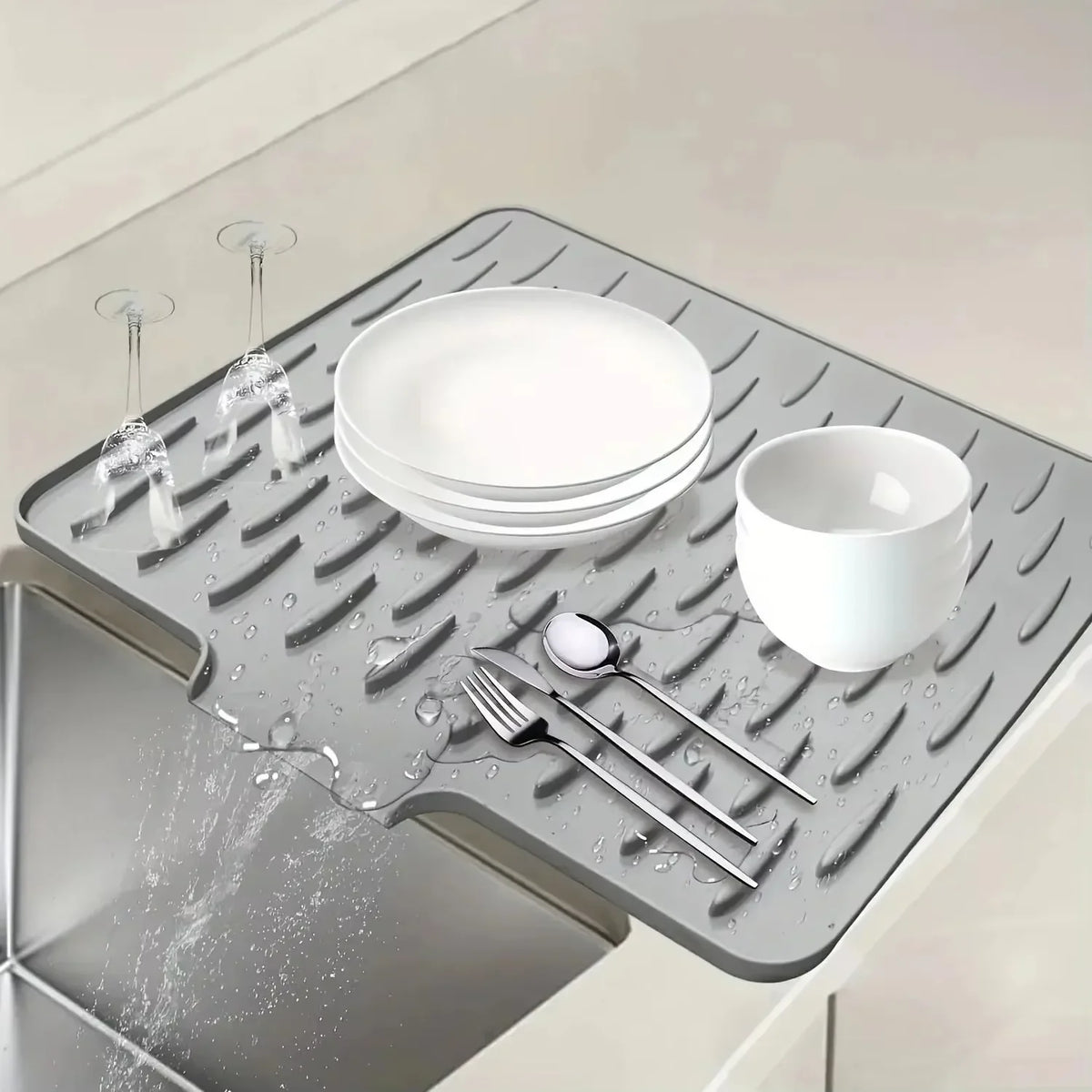 Silicone Drain Mat – Kitchen Sink Dish Drying & Heat Pad