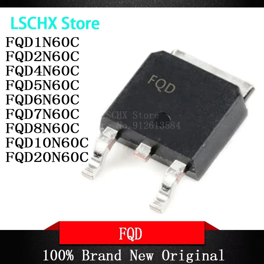 10pcs TO-252 600V N-Channel MOSFET FQD Series Transistors