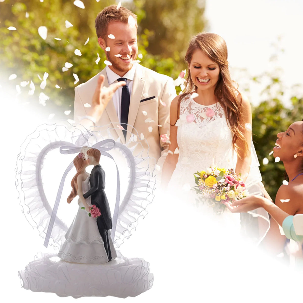 Bride & Groom Wedding Cake Topper | Romantic Resin Keepsake