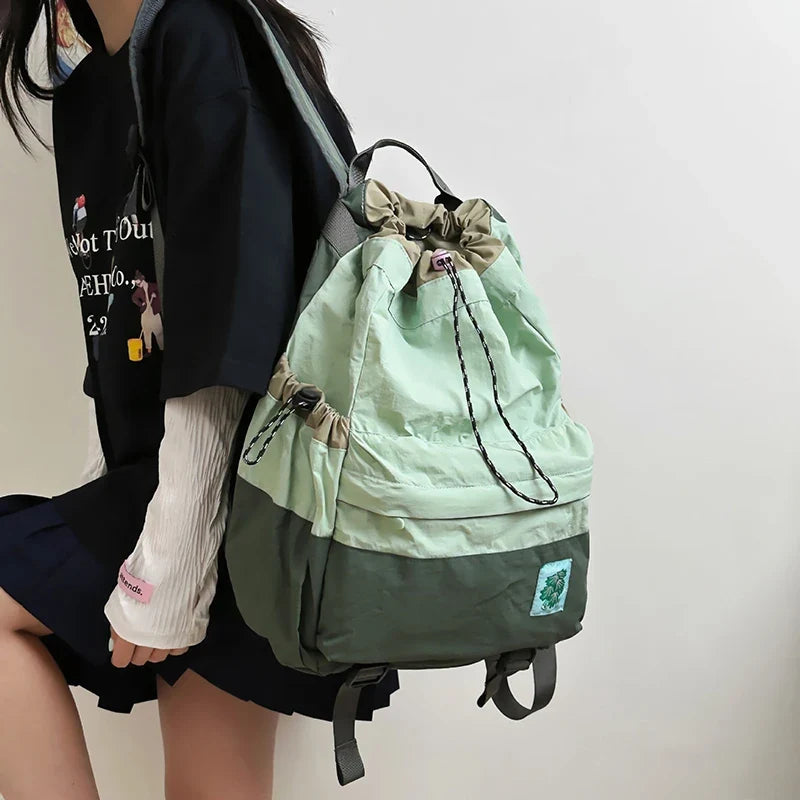 Lightweight Drawstring Backpack – Unisex Nylon Travel Bag