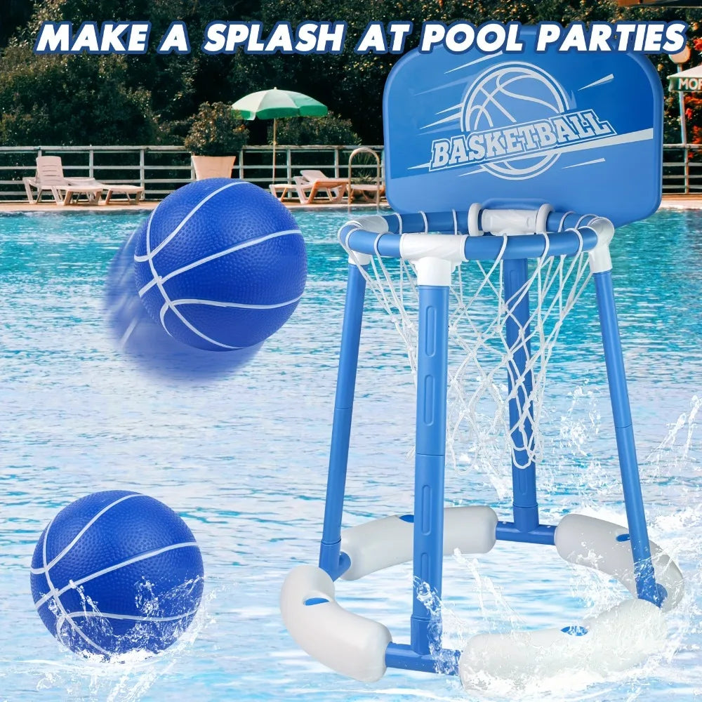 Floating Pool Basketball Hoop Set with Balls | Kids & Adults