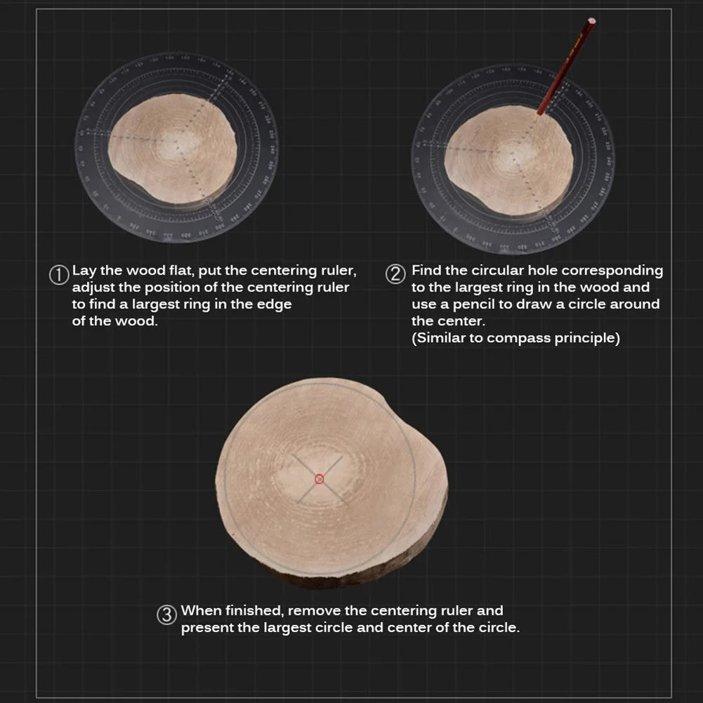 Acrylic Round Center Finder Compass | Wood Turning Layout Tool
