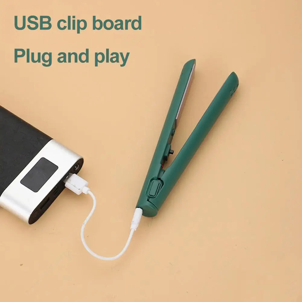 USB Cordless 2-in-1 Hair Straightener & Curler | Travel Flat Iron