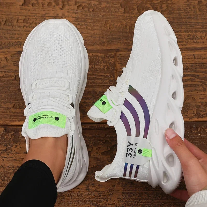 Women's Breathable Mesh Sneakers – Gym, Yoga & Casual Lace-Up