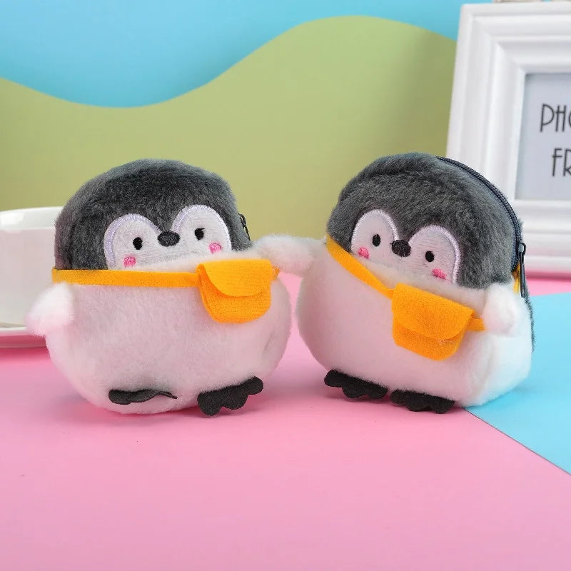 Kawaii Penguin Plush Coin Purse – Cute Mini Zipper Wallet