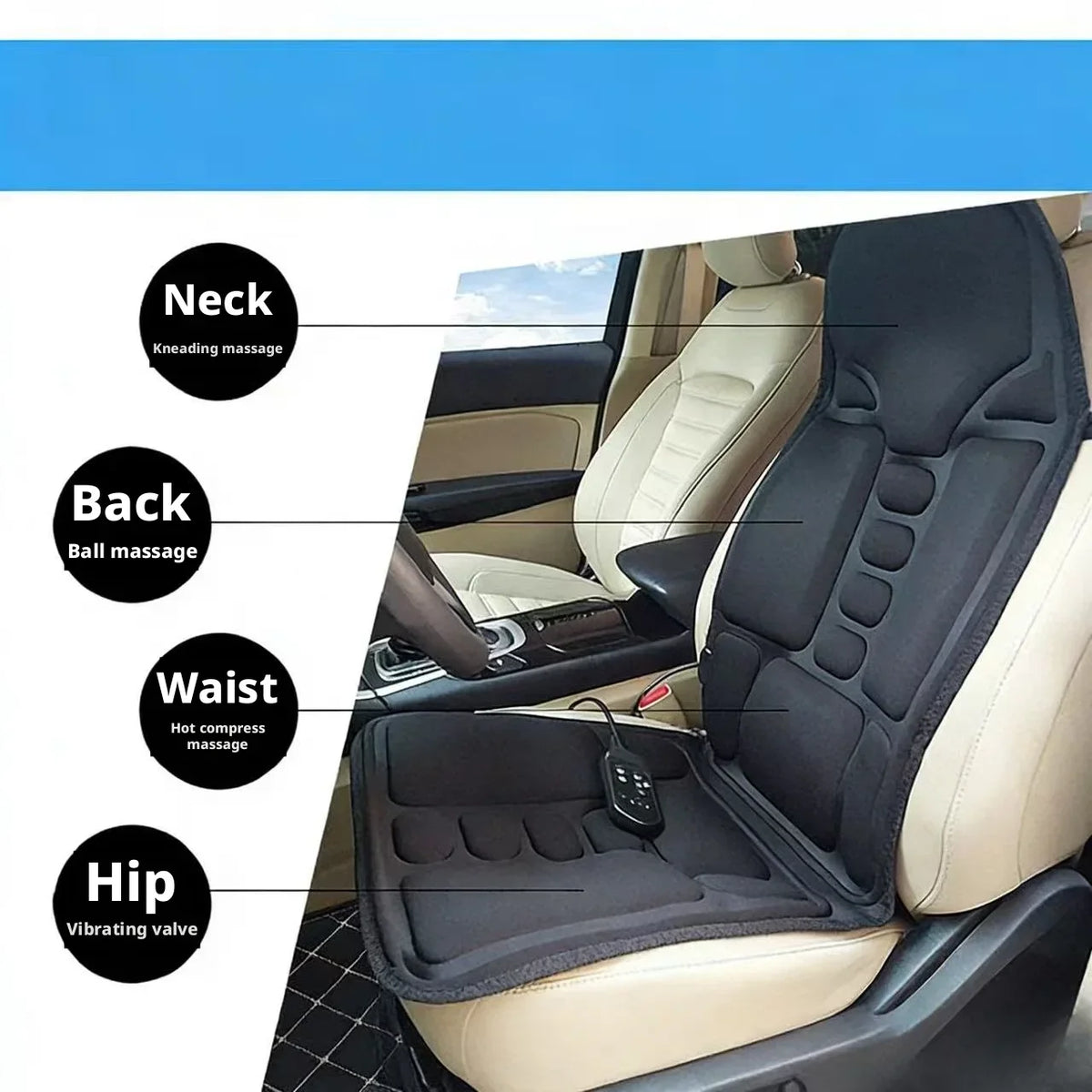 Heating Massage Cushion | Full-Body Car & Home Seat Massager