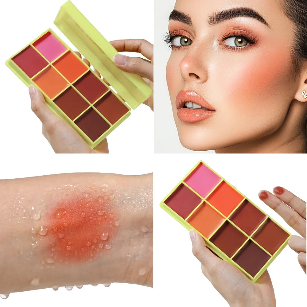 Cream Highlighter Blush Contour Palette – Matte & Shimmer