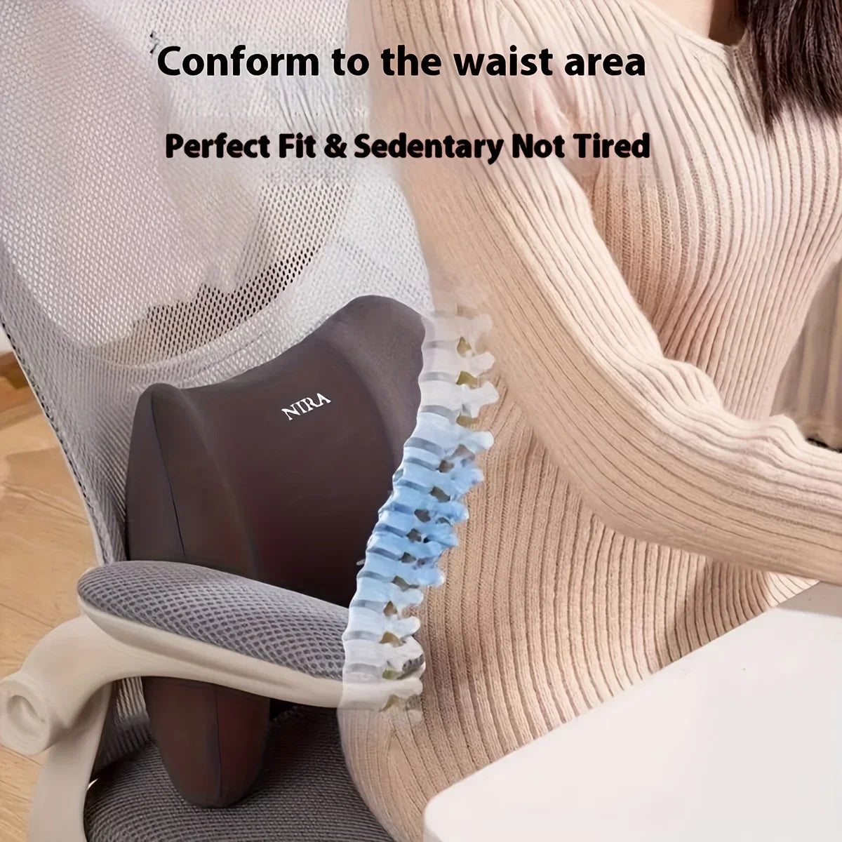 Ergonomic Memory Foam Lumbar Pillow Office Bed Sleepers Comfortable