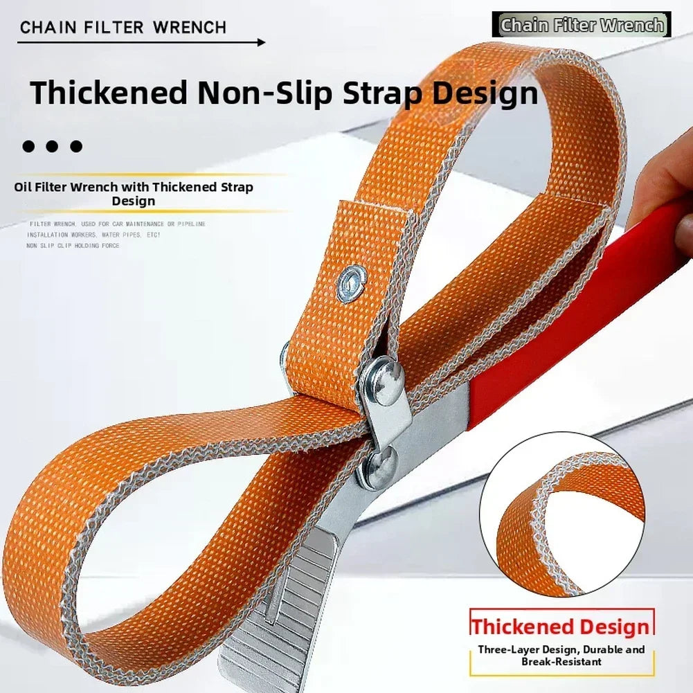 Adjustable Belt Filter Wrench – Heavy-Duty Strap Opener Tool