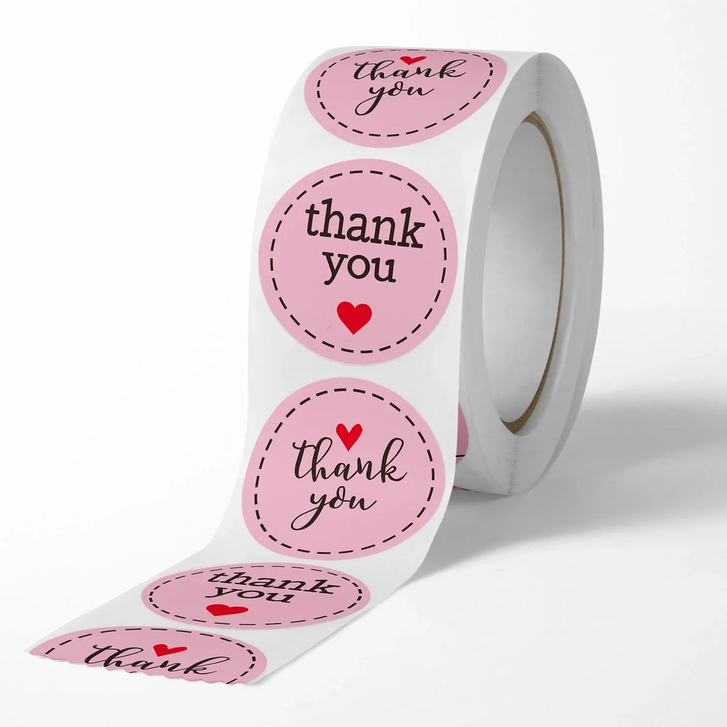 1 Roll Love Heart Stickers Thank You Sticker Craft Wedding Birthday