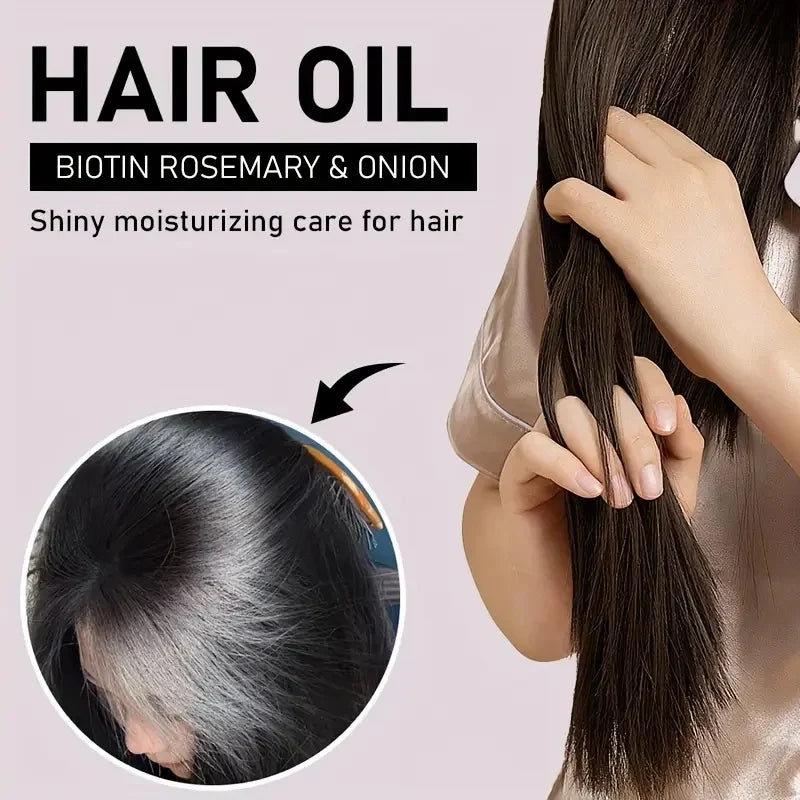 Biotin Hair Oil with Rosemary & Onion | Moisturize & Smooth Hair