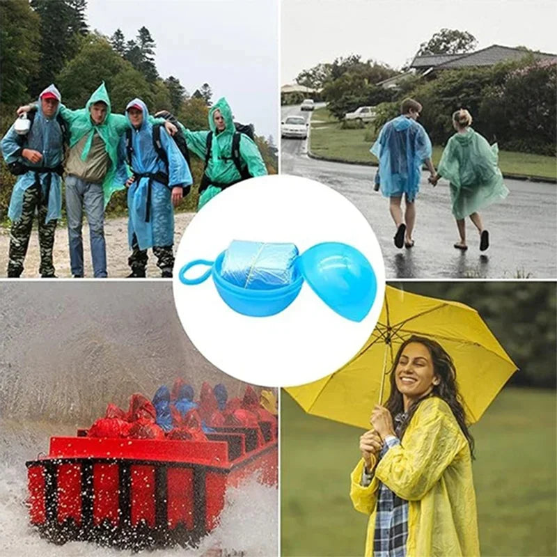 Portable Disposable Raincoat with Keychain Ball | Adult Poncho
