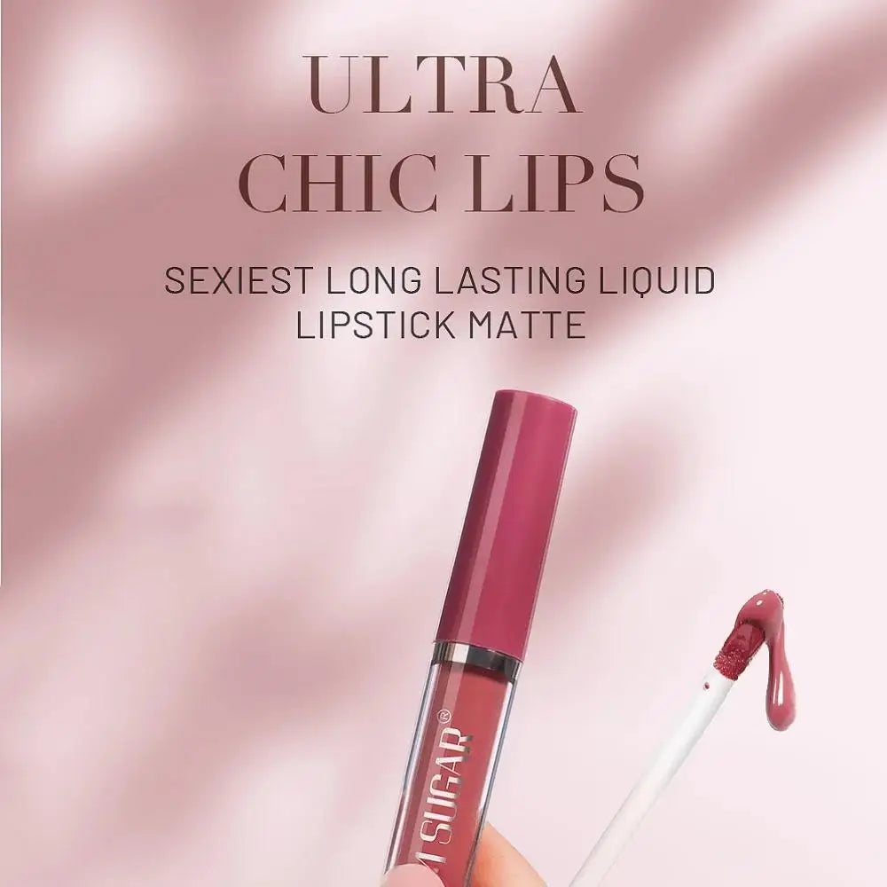 SAM SUGAR 6-Pc Matte Liquid Lipstick Set – Waterproof Velvet