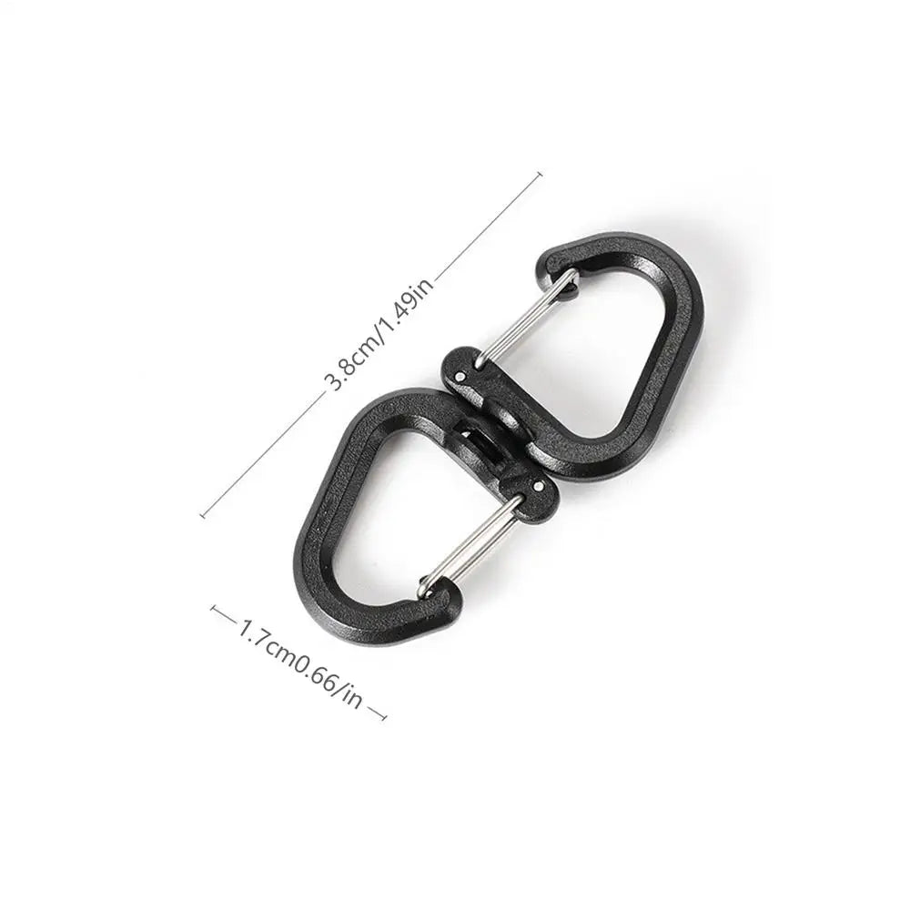 Outdoor Swivel Clip 360 Rotating Double Carabiner Portable S Chain