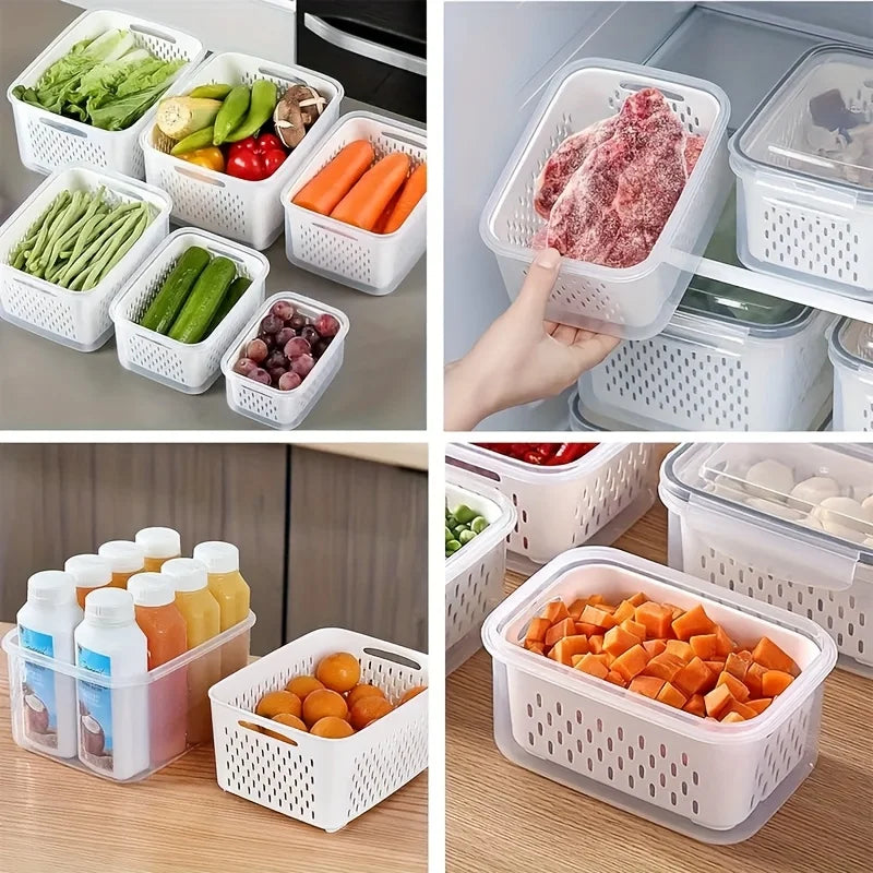9-Piece Fruit Storage Containers for Fridge with Strainer