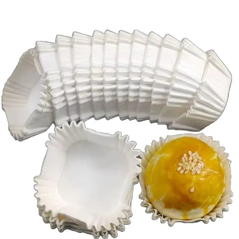 Square Mooncake Paper Liners 100/250Pcs – Oil-Proof Brownie Cups