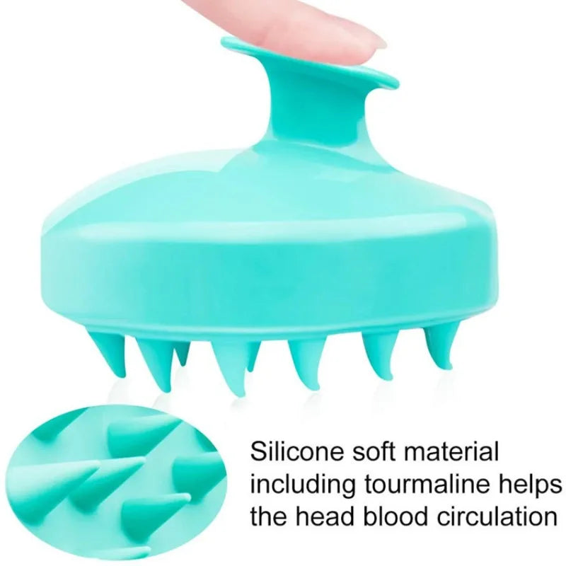 Soft Silicone Scalp Massage Shampoo Brush & Bath Comb