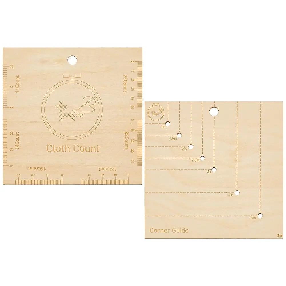 Wooden Cross Stitch Corner Gauge Template Set of 2