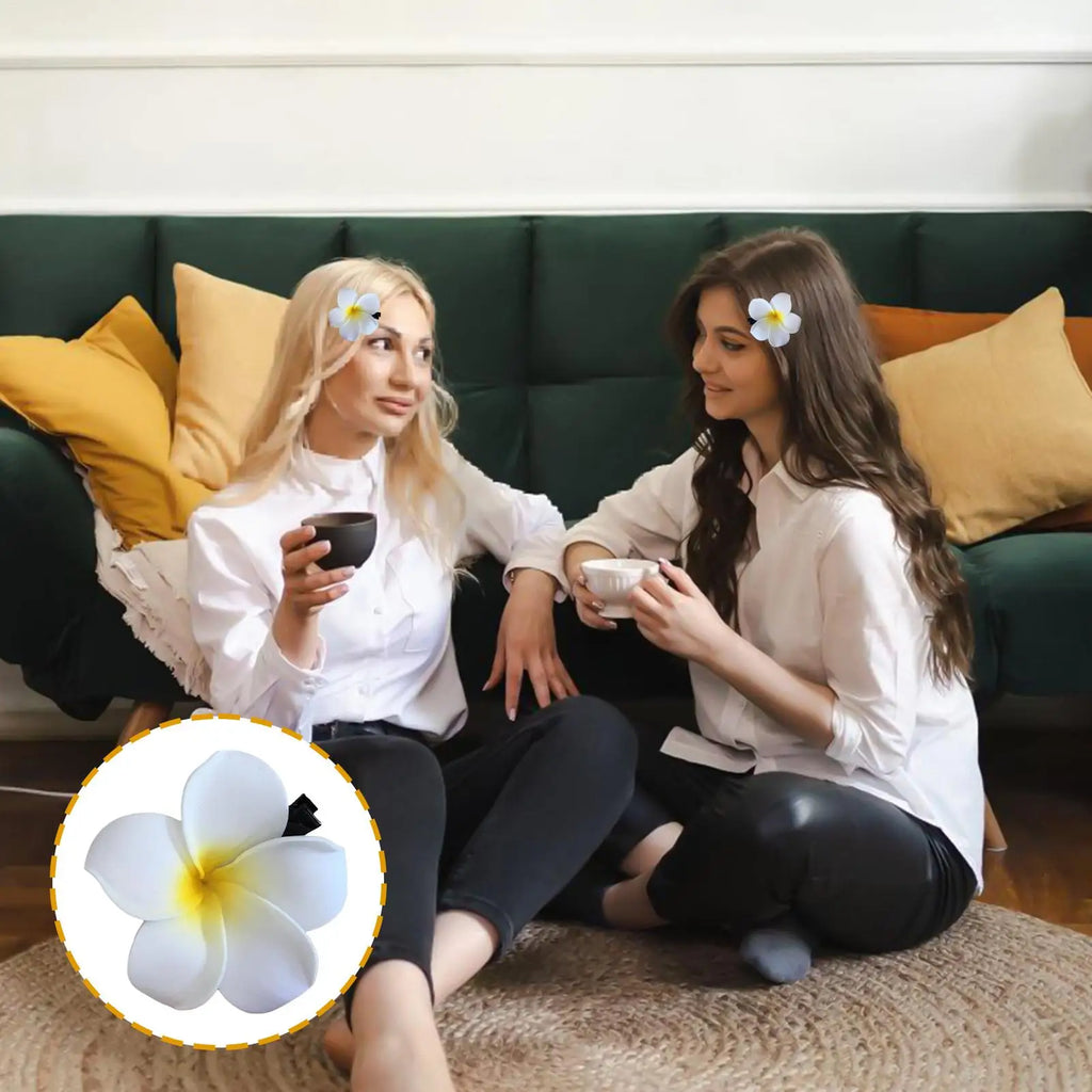 Plumeria Flower Hair Clip – Frangipani Floral Barrette for Women