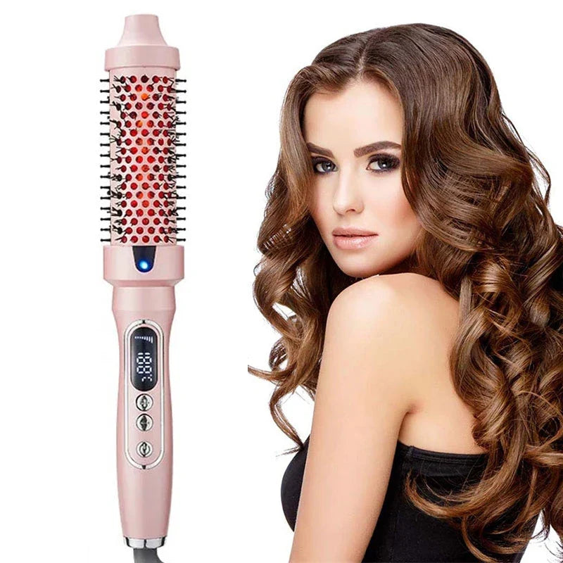 Ionic Hair Styling Brush Set | Digital Temp Curling Wand Comb