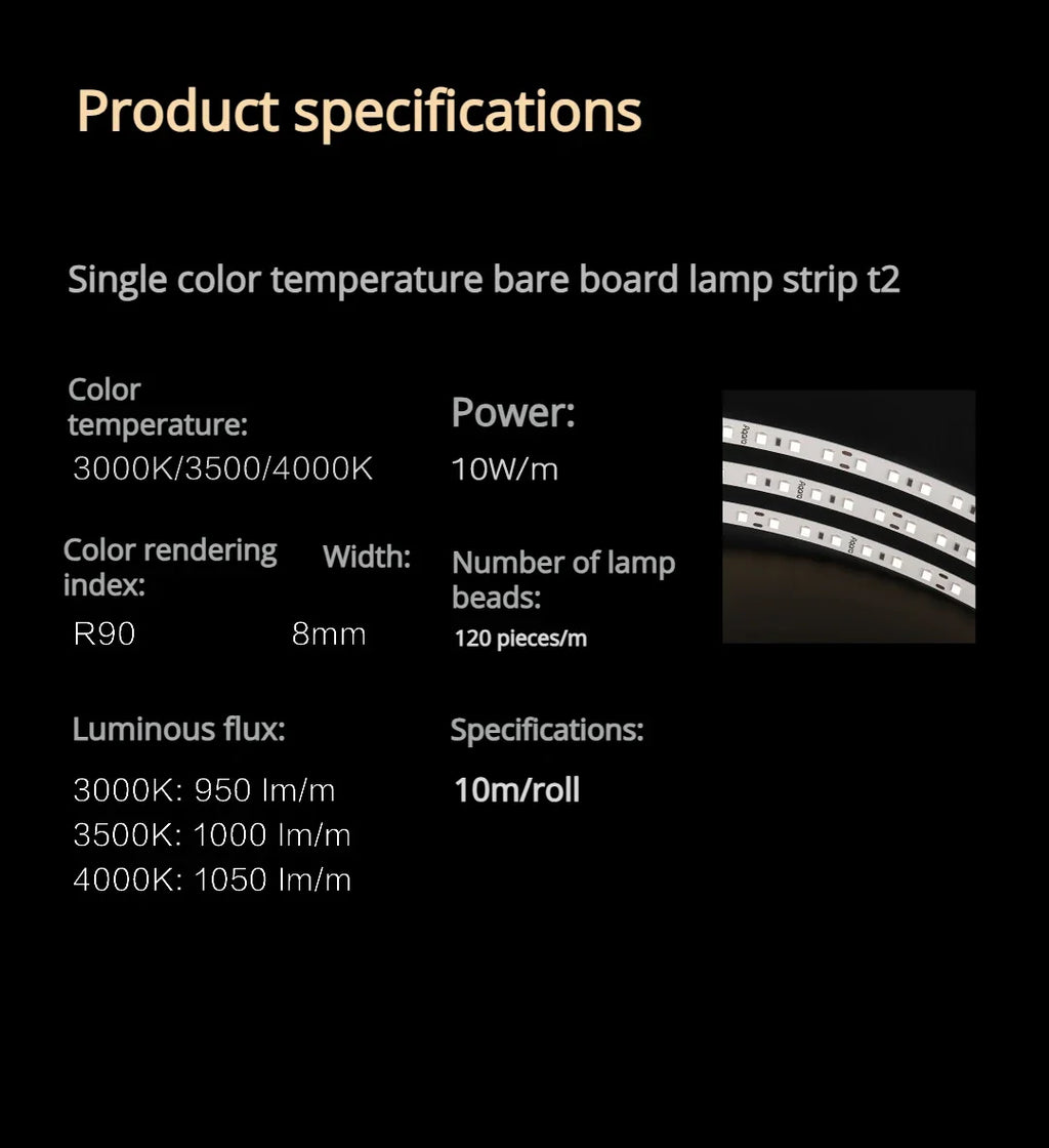 Aqara Smart Light Strip T2 Single-color Temperature Bare Board Thin
