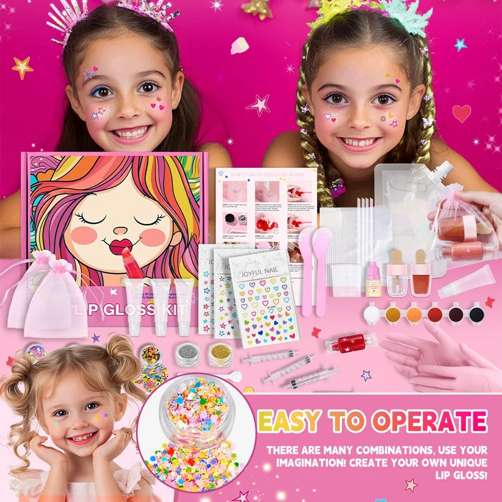 DIY Lip Gloss Making Kit – Glitter & Moisturizing Set for Girls