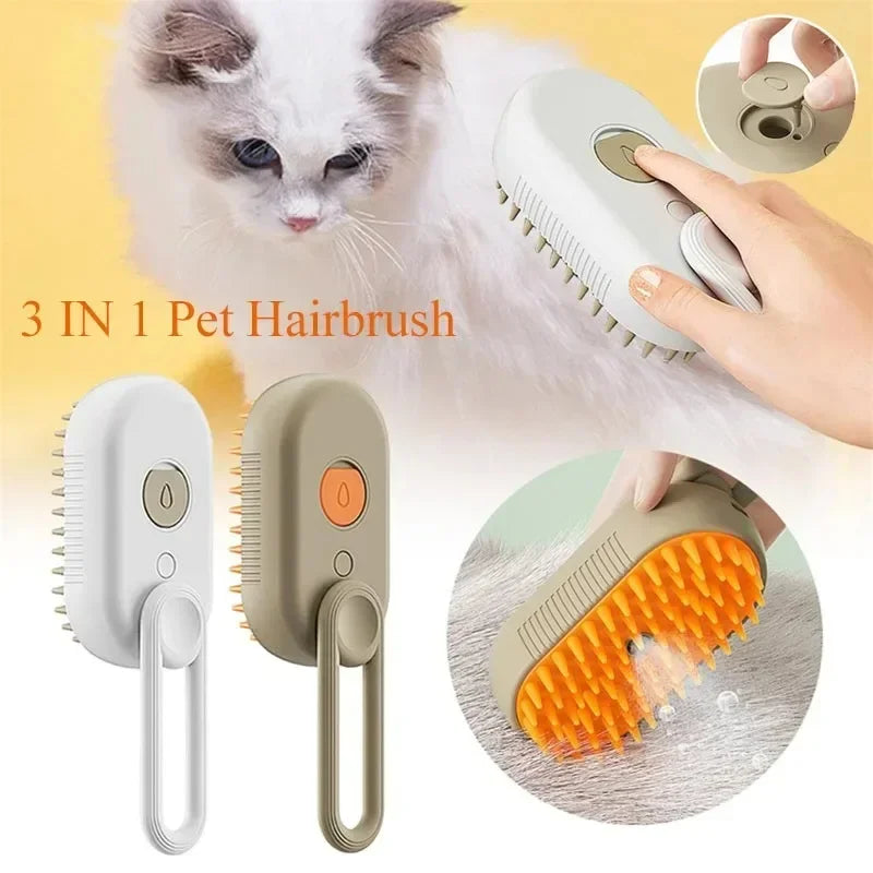 Electric Steam Spray Grooming Brush for Dogs & Cats