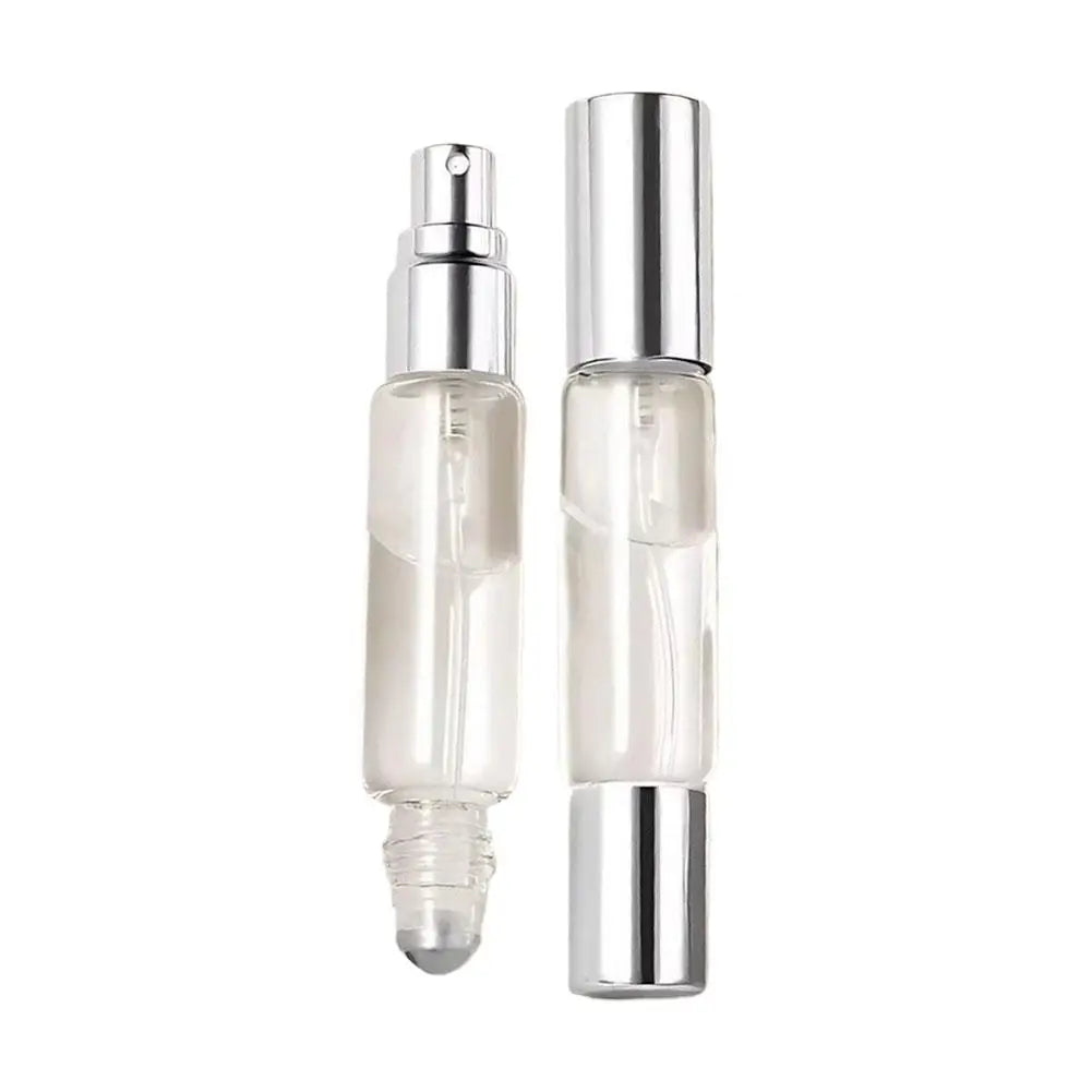 10ml Dual-End Refillable Glass Bottle – Sprayer & Roller Top
