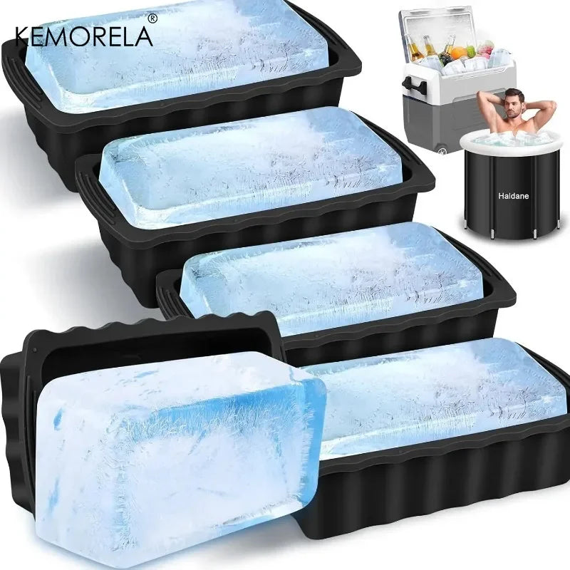 Oversized Silicone Ice Block Mold – Large Ice Cube Tray 1/3/5 Pc