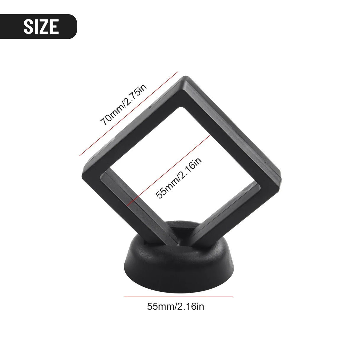 5 3D Floating Picture Frame Stand Box Clear Jewelry Ring Coin Display