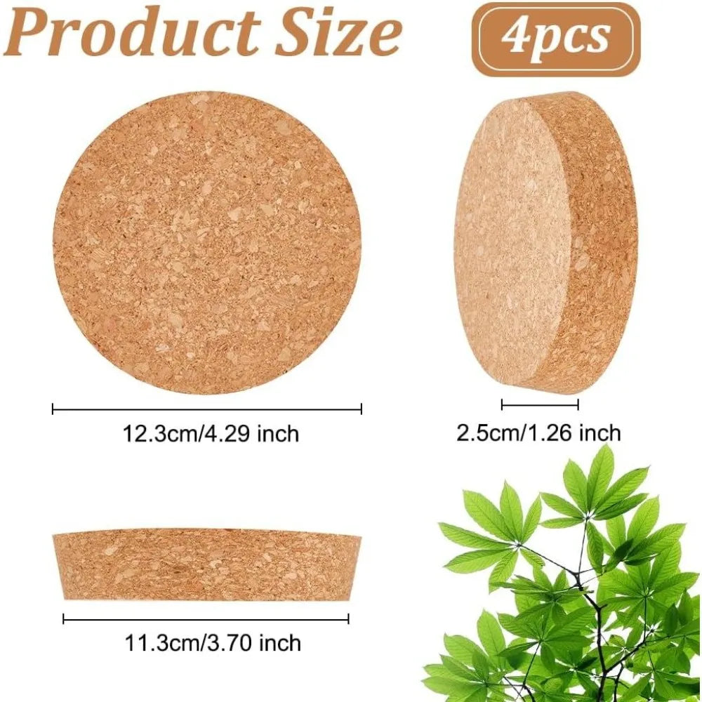 4 Pcs Large Wooden Cork Stoppers 4.4–4.8 Inch Tapered Plugs